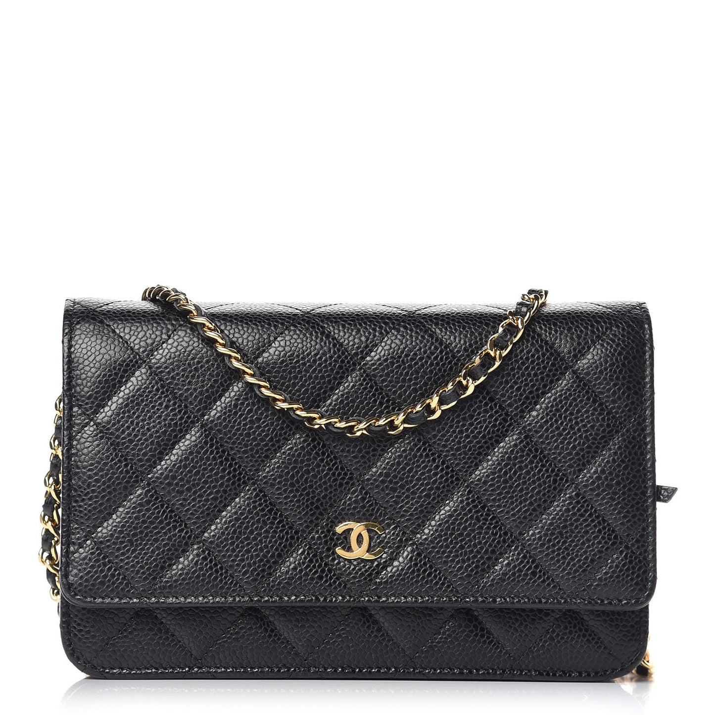 Caviar Quilted Wallet On Chain WOC Black