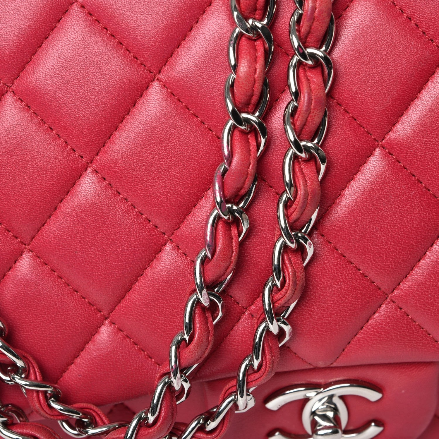Chanel Lambskin Quilted Maxi Single Flap Fuchsia 11 of 11