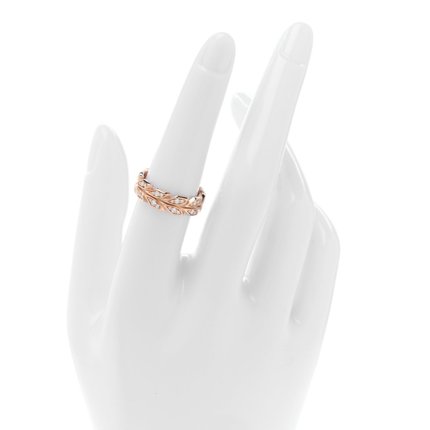 18K Rose Gold Diamond Victoria Vine Band Ring 54 7