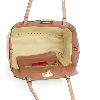 Valentino Garavani Vitello Small Rockstud Tote Poudre 6 of 8