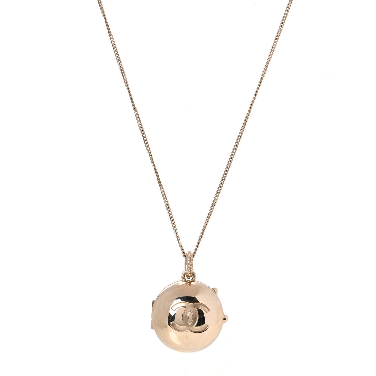 Chanel Metal CC Locket Necklace Gold 1 of 5