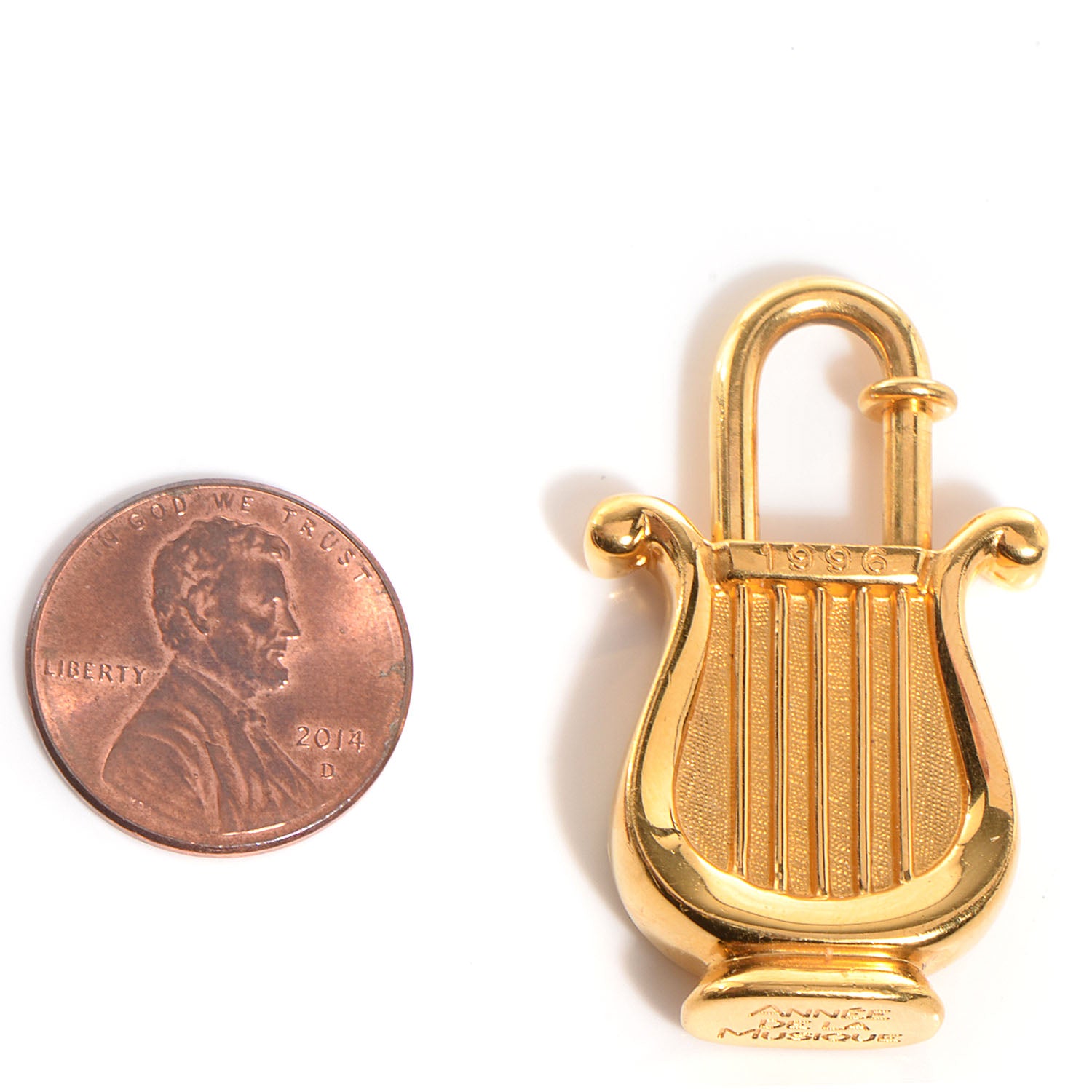 Hermes Annee De La Musique Harp Cadena Bag Charm Gold 2 of 6