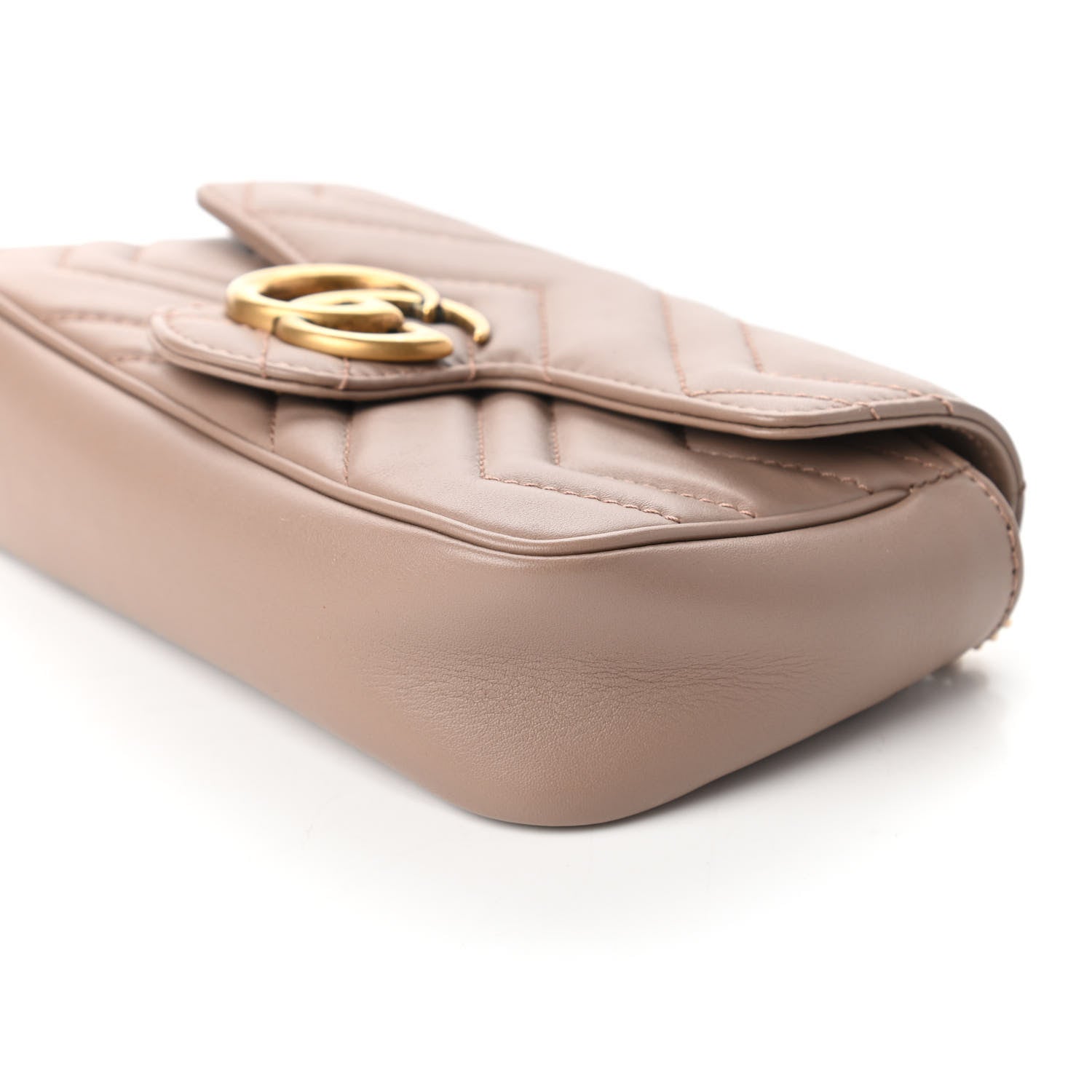 Gucci Calfskin Matelasse Super Mini GG Marmont Shoulder Bag Porcelain Rose 7 of 10