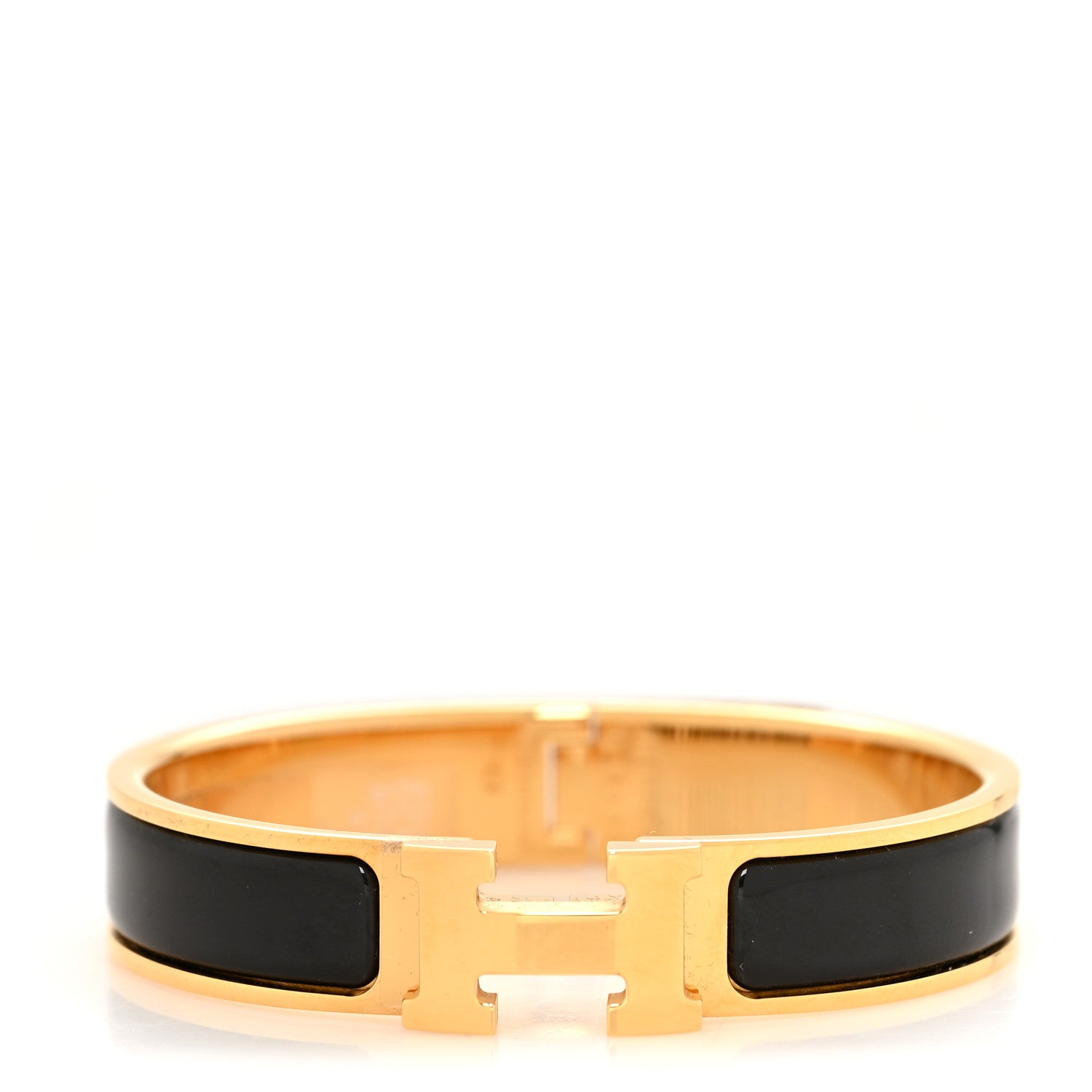 Hermes Enamel Narrow Clic Clac H Bracelet PM Black 1 of 5