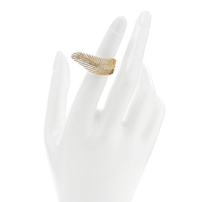 Anita Ko 18K Yellow Gold Diamond Feather Ring 47 4 2 of 6