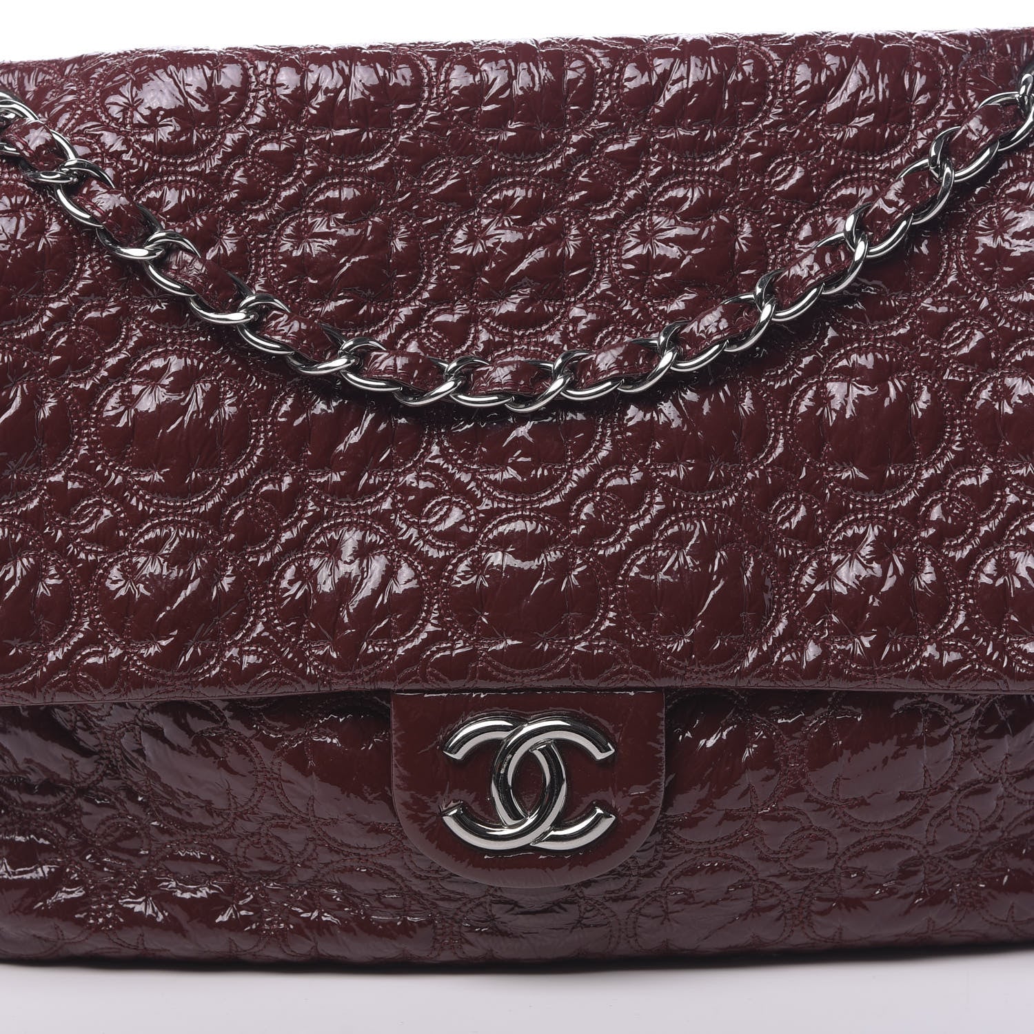 Chanel Vinyl Rock In Moscow Single Flap Dark Red 8 of 10