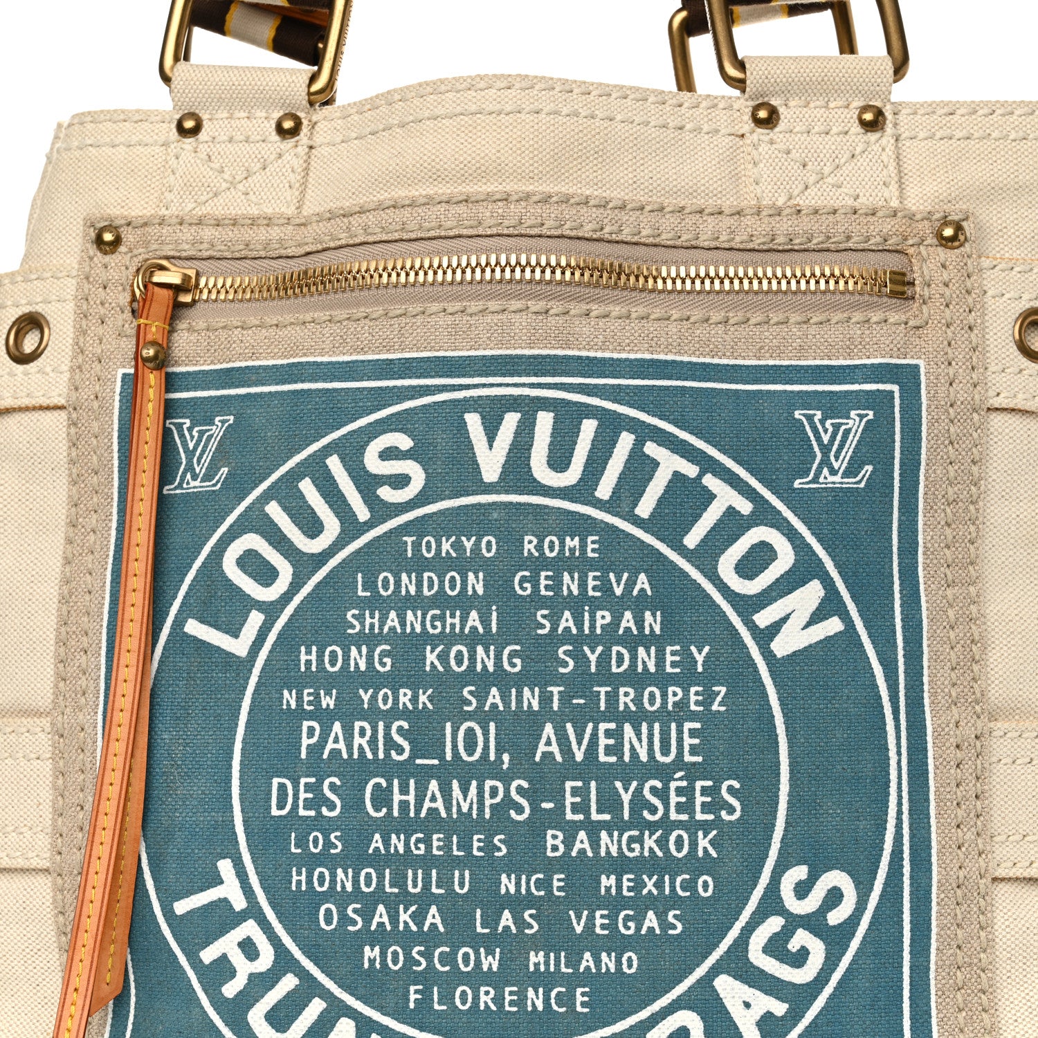 Louis Vuitton Toile Globe Shopper Cabas MM Blue 8 of 16