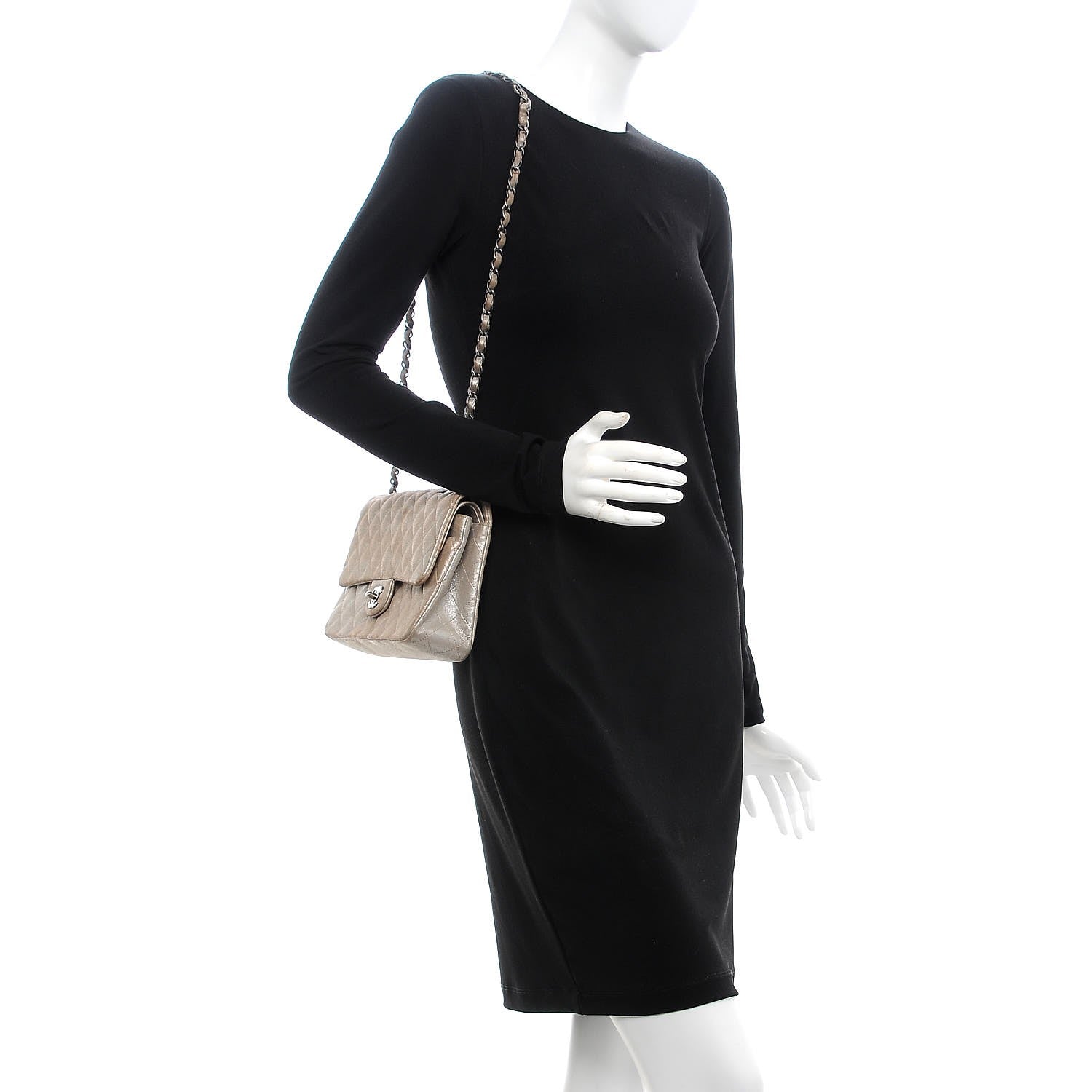 Chanel Iridescent Calfskin Medium Double Flap Light Gold 2 of 12