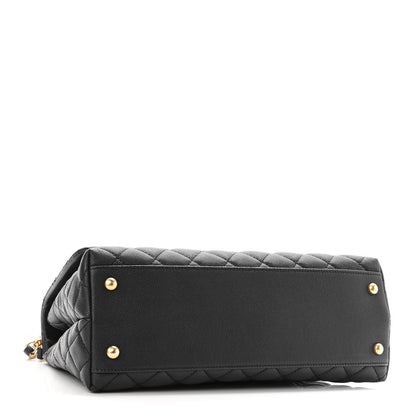 Chanel Caviar Lizard Embossed Quilted Small Coco Handle Flap Black 4 of 12