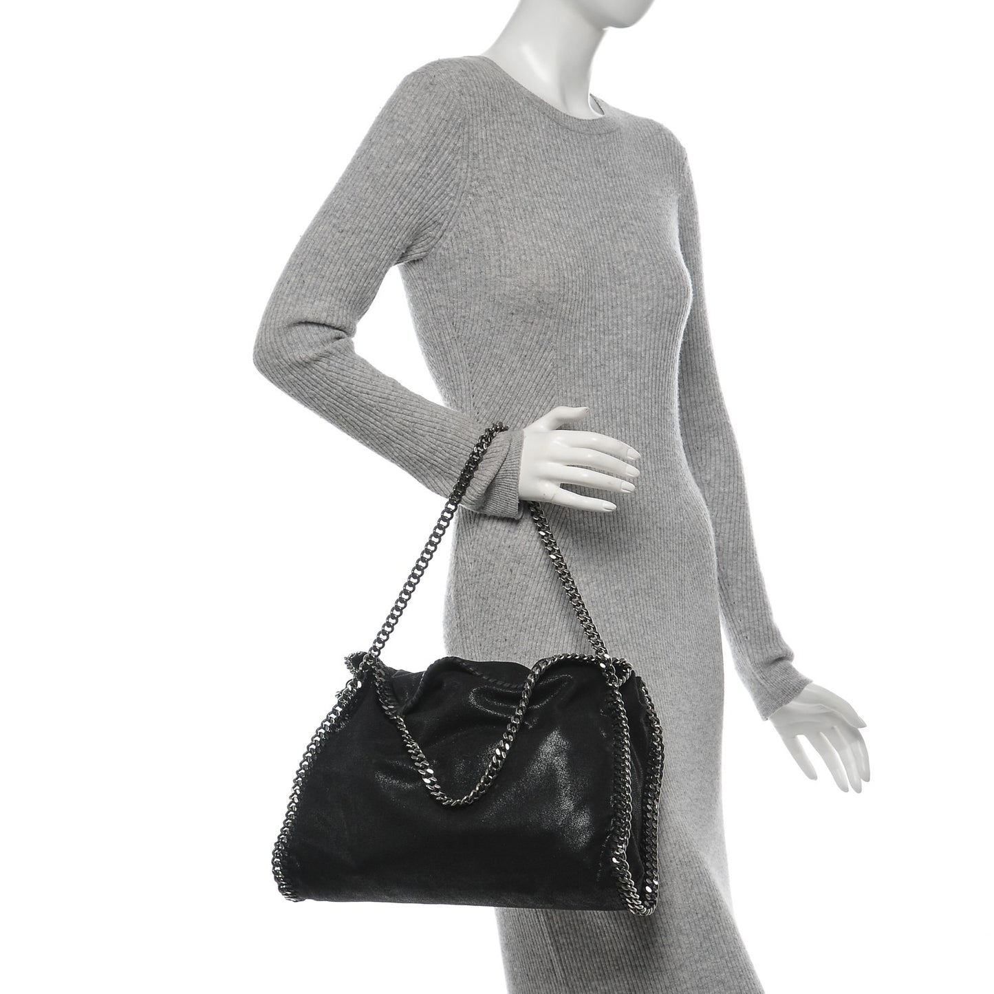 Shaggy Deer Falabella Fold Over Tote Black