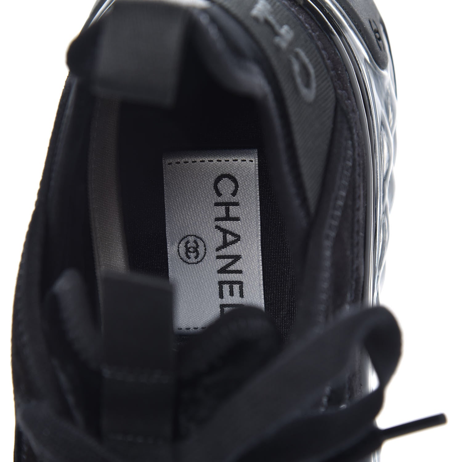 Chanel Suede Calfskin Velvet Grosgrain CC Sneakers 40 Black 7 of 8