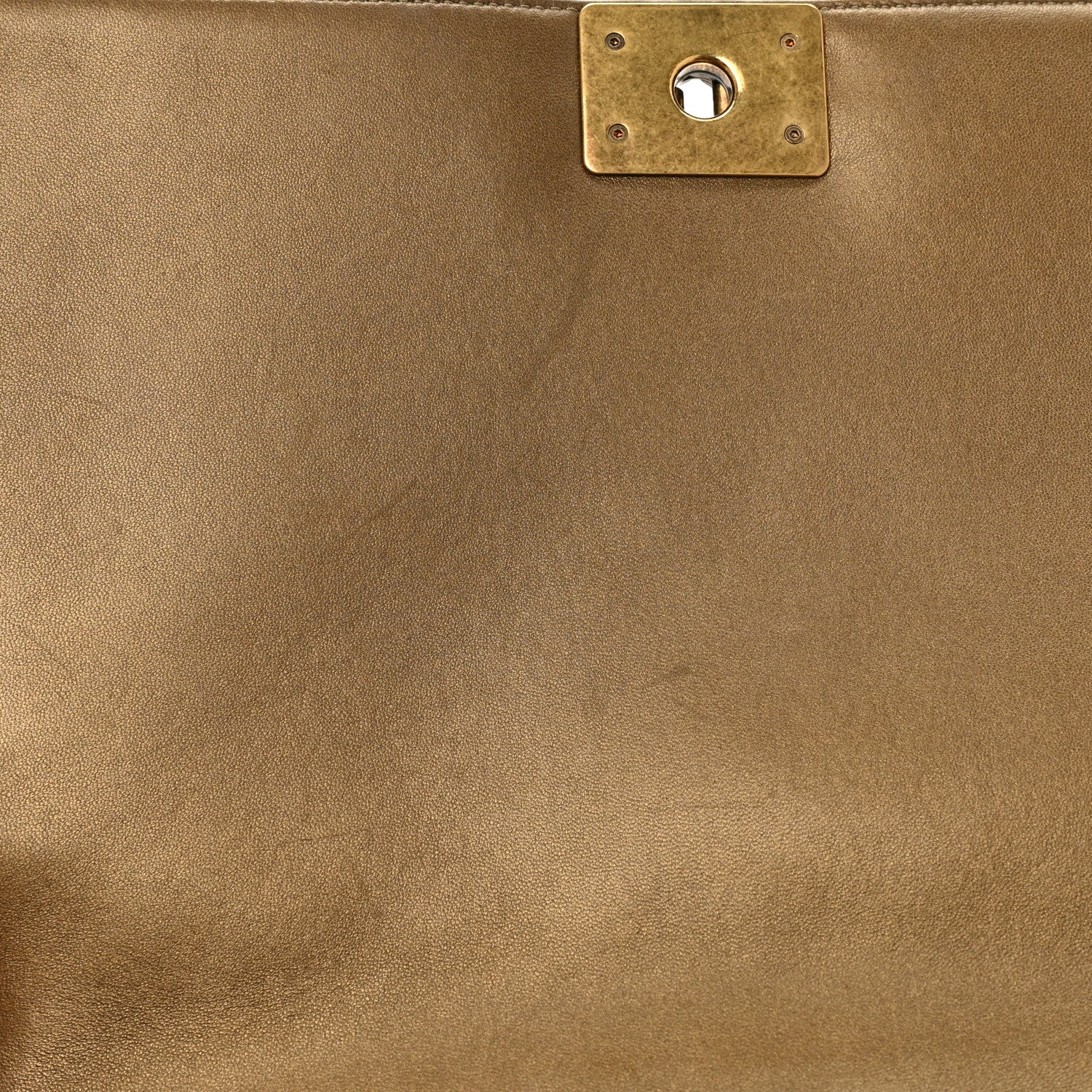 Chanel Metallic Calfskin Quilted Large Boy Flap Dark Gold 9 of 9