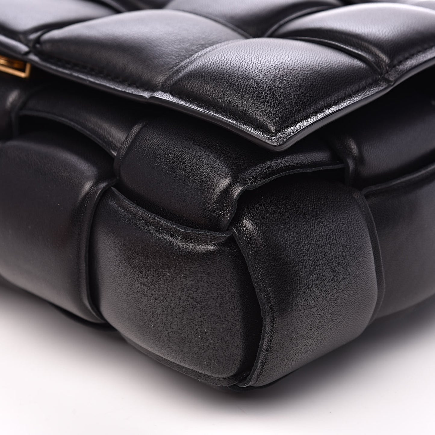 Nappa Maxi Intreccio Padded Cassette Crossbody Bag Black