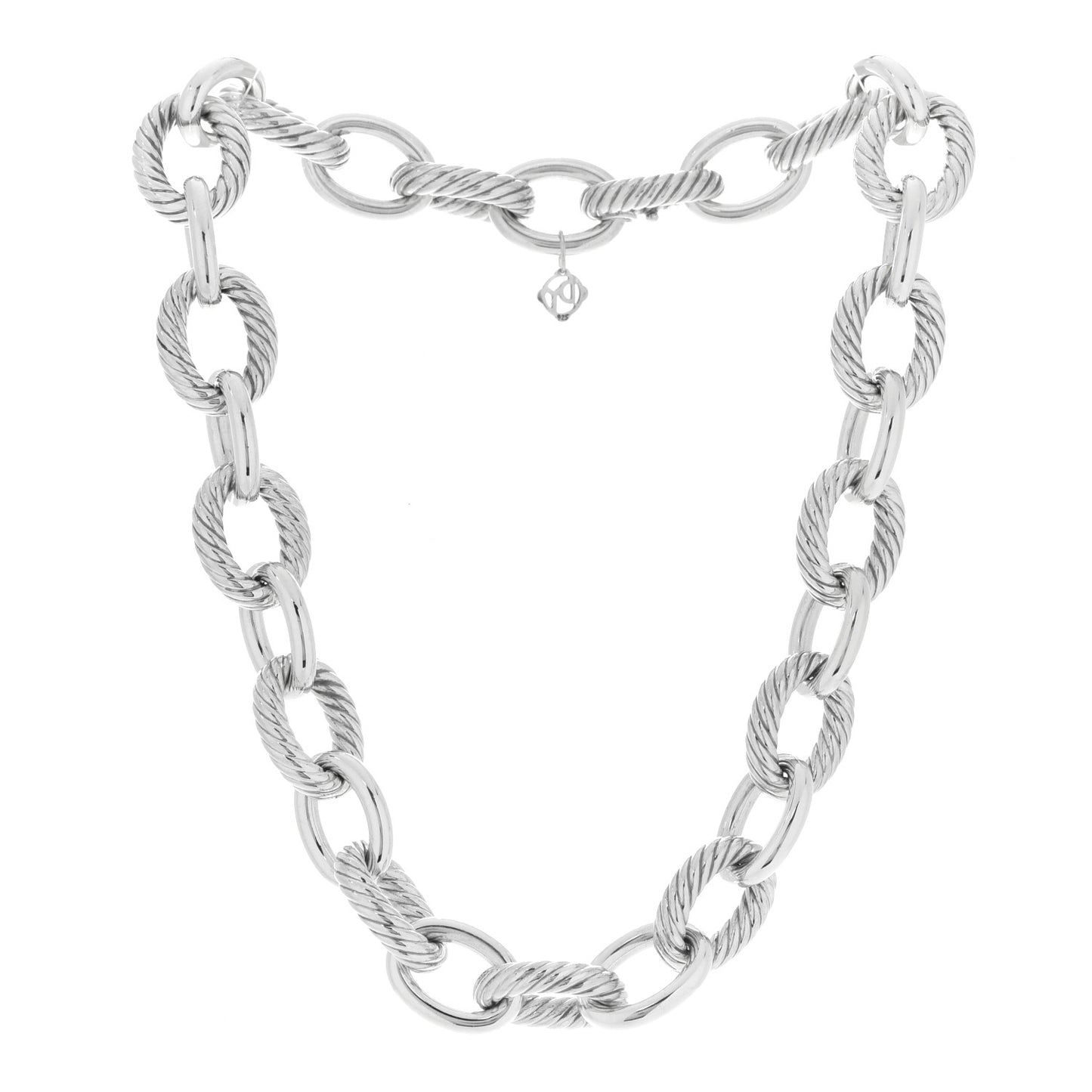 Sterling Silver 16mm Large Oval Link Necklace