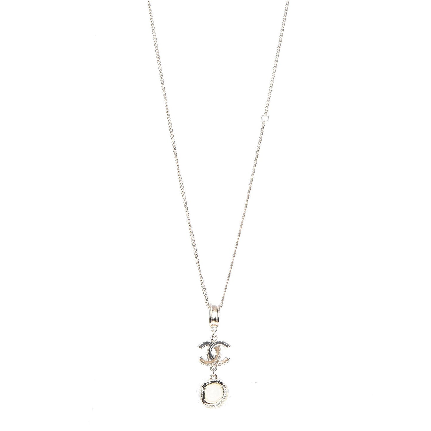 Enamel Gripoix Crystal CC Necklace Gold
