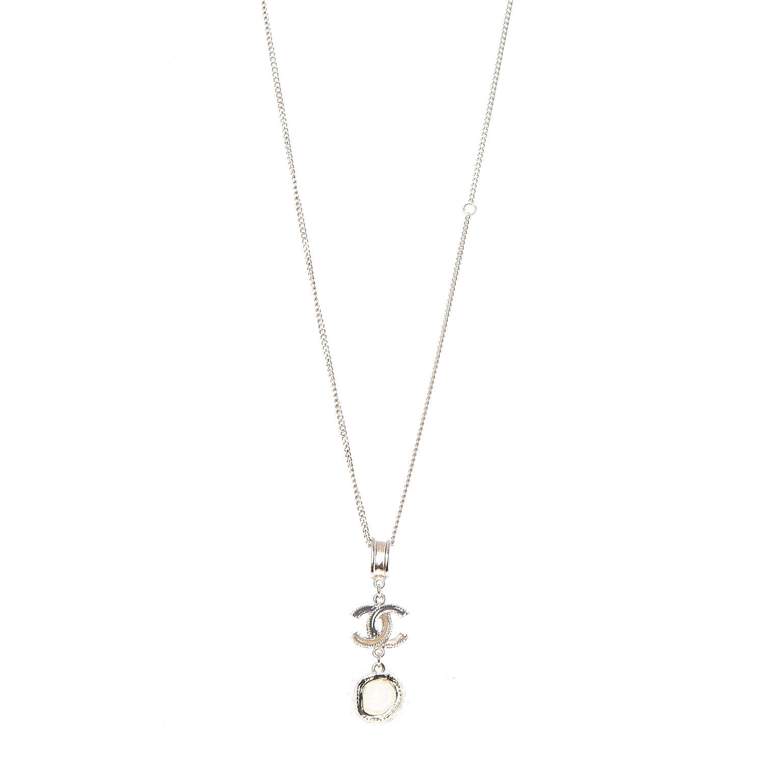 Chanel Enamel Gripoix Crystal CC Necklace Gold 1 of 6