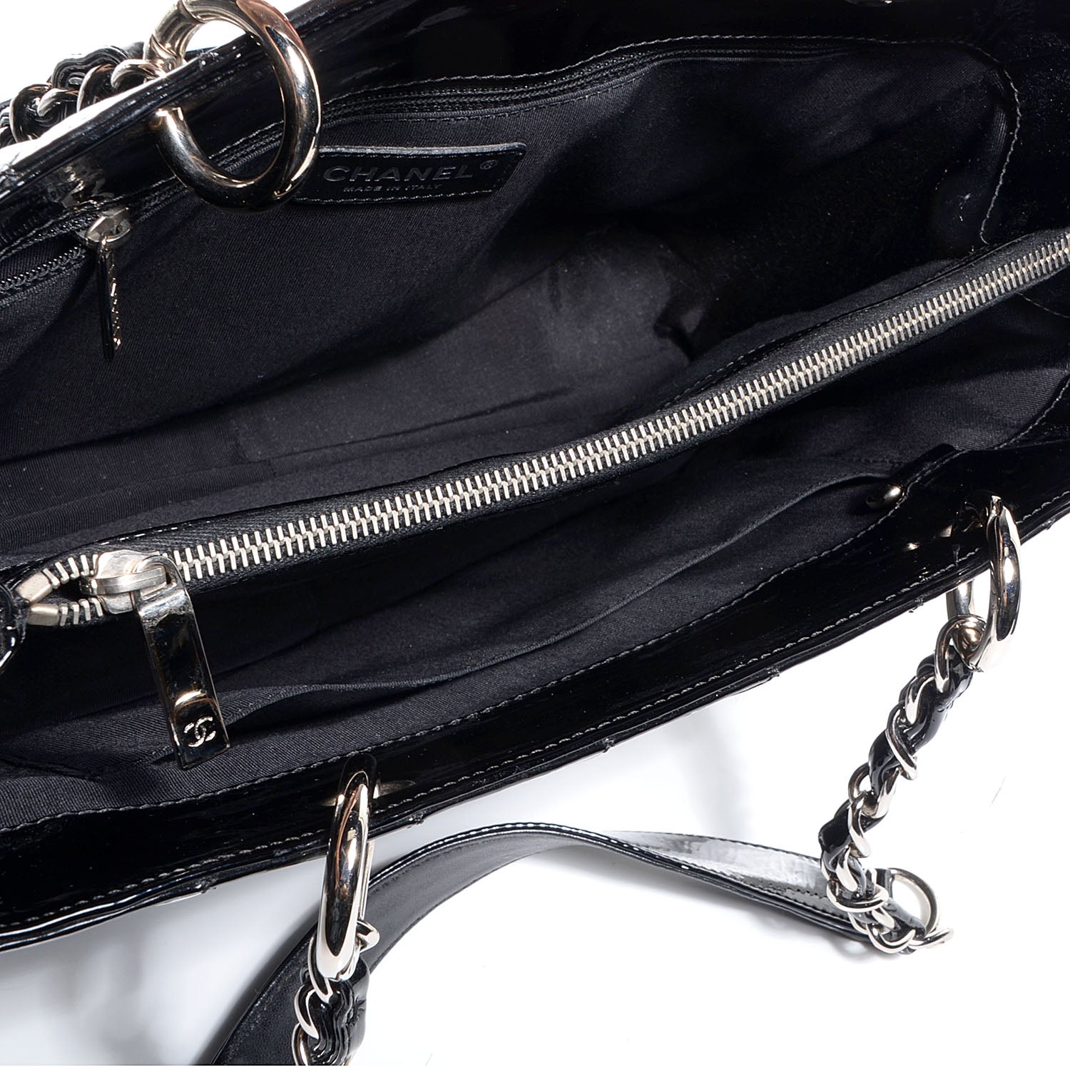 Chanel Patent Grand Shopping Tote GST Black 5 of 7