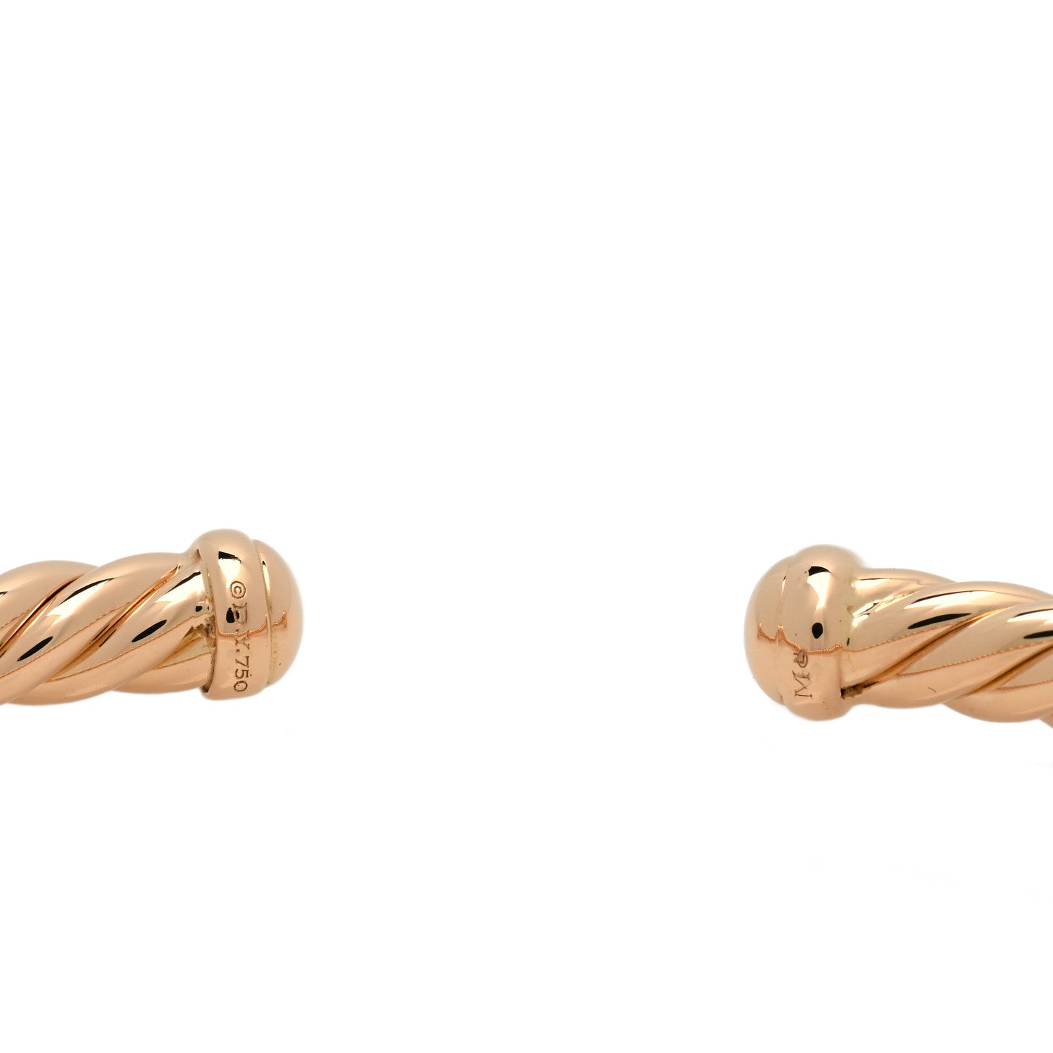 David Yurman 18K Rose Gold 4mm Cablespira Bracelet 3 of 3