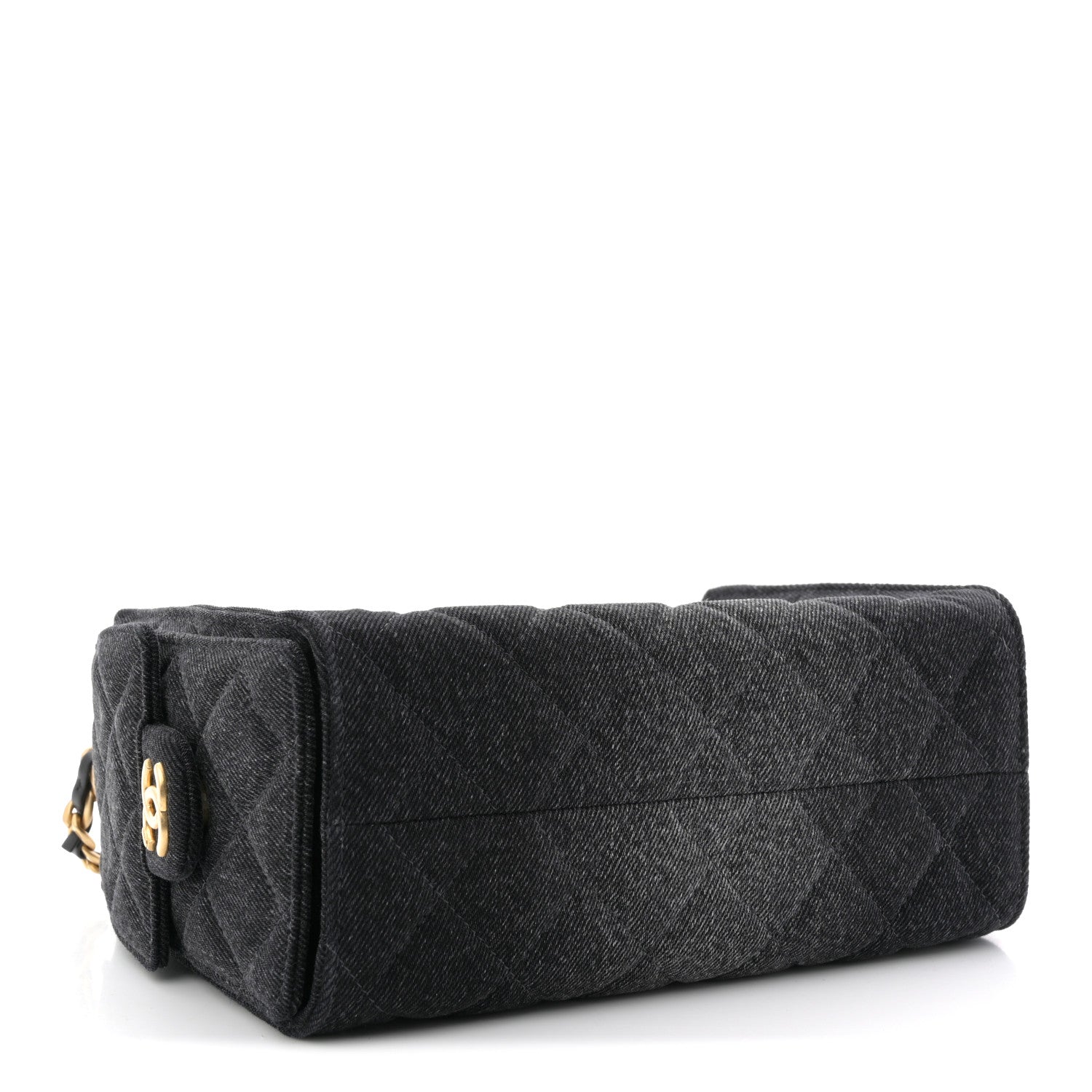 Chanel Washed Denim Quilted Mini Chanel 25 Handbag Black 4 of 11