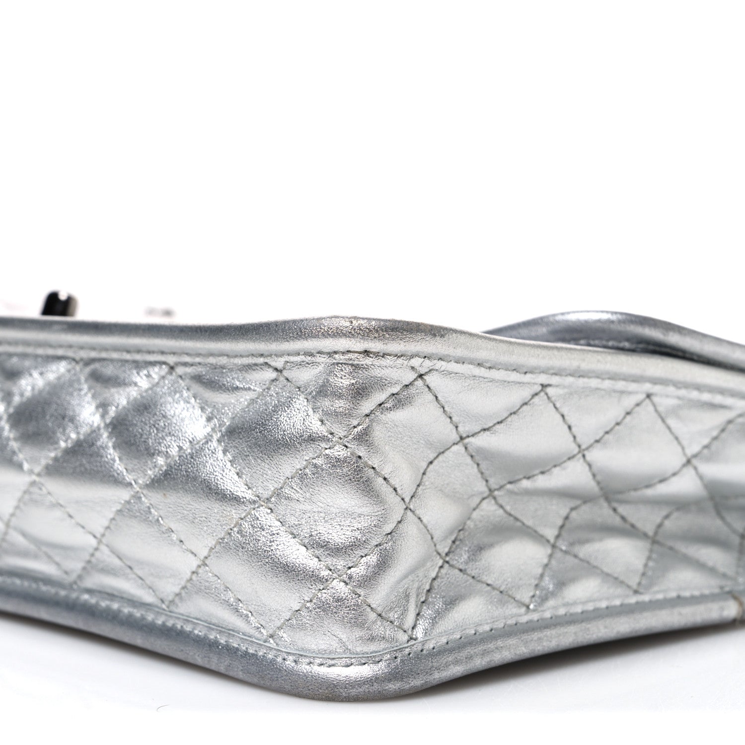 Chanel Vinyl Large Ice Cube Flap Silver 10 of 12