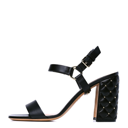 Valentino Garavani Calfskin Nappa Rockstud Spike 90mm Ankle Strap Sandals 40 Black 1 of 5