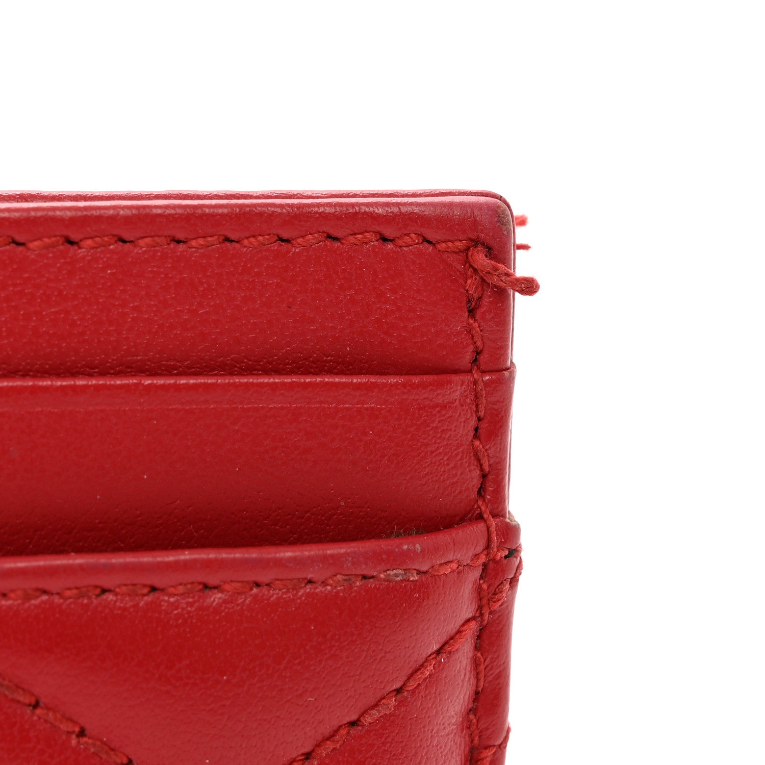 Gucci Calfskin Matelasse GG Marmont Card Holder Hibiscus Red 7 of 8