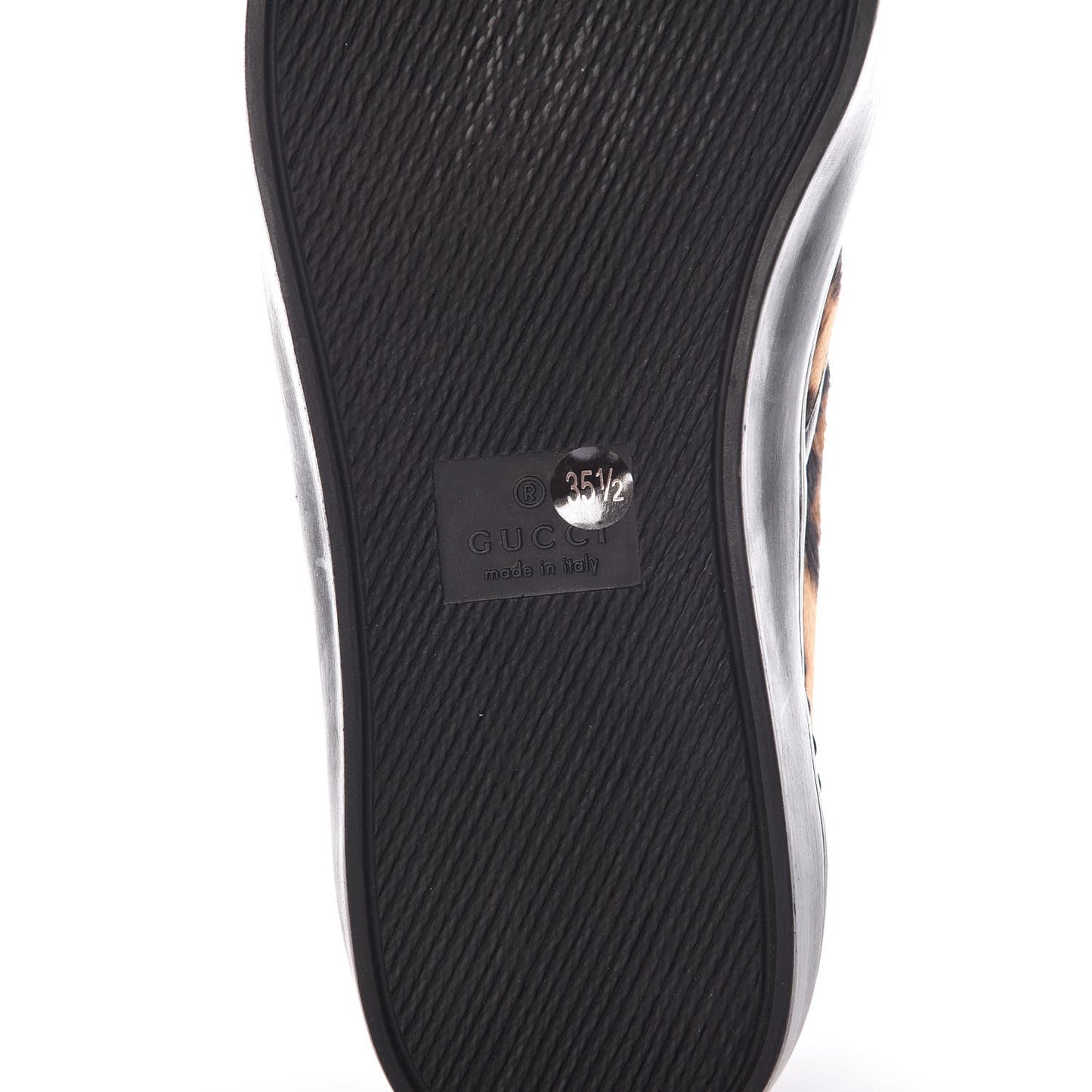 Pony Hair Jaguar Print Slip On Sneakers 35.5