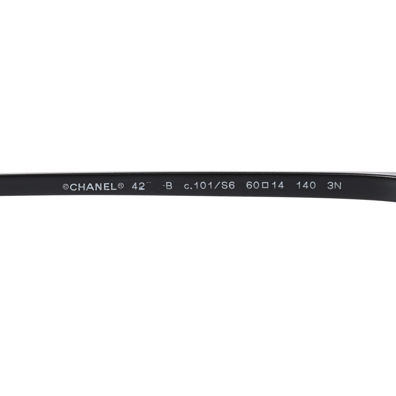 Chanel Aviator Metallic Pilot Sunglasses 4231 Black 5 of 8