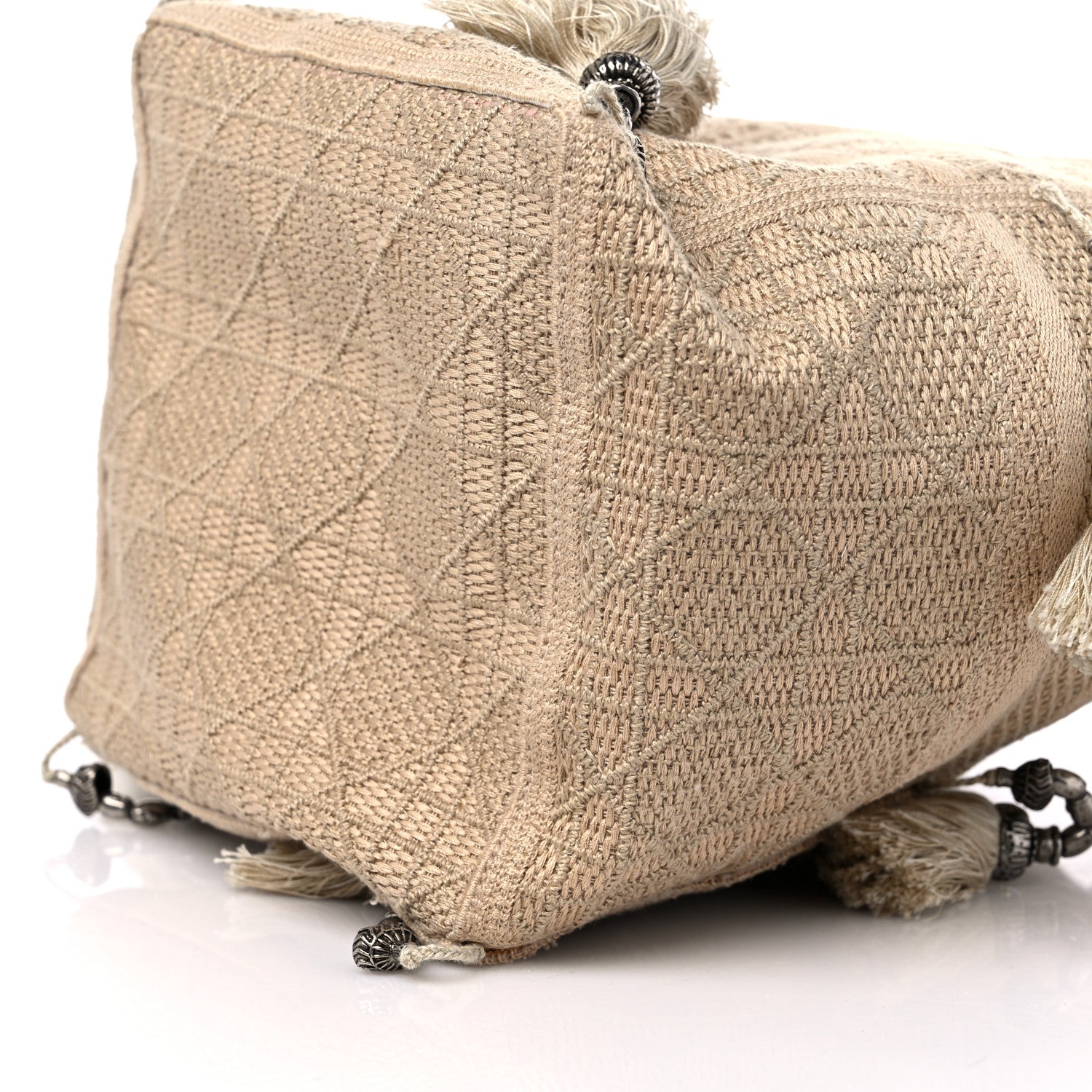 Christian Dior Canvas Embroidered D-Bubble Bucket Bag Beige 9 of 9