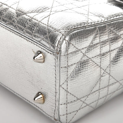 Christian Dior Metallic Grained Calfskin Cannage Small Lucky Badges My Lady Dior Silver 12 of 12