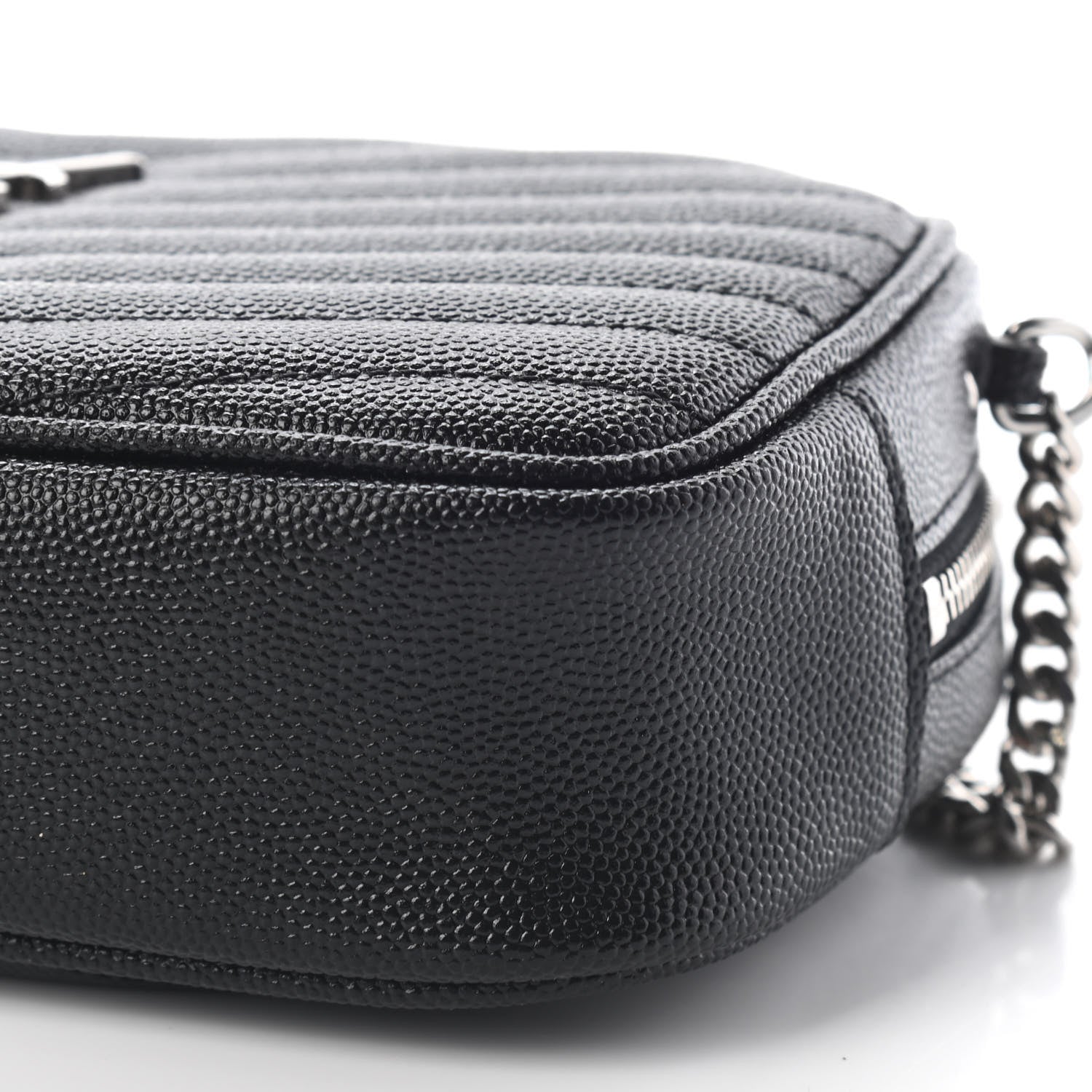 Saint Laurent Grain De Poudre Matelasse Monogram Mini Lou Camera Bag Black 8 of 8