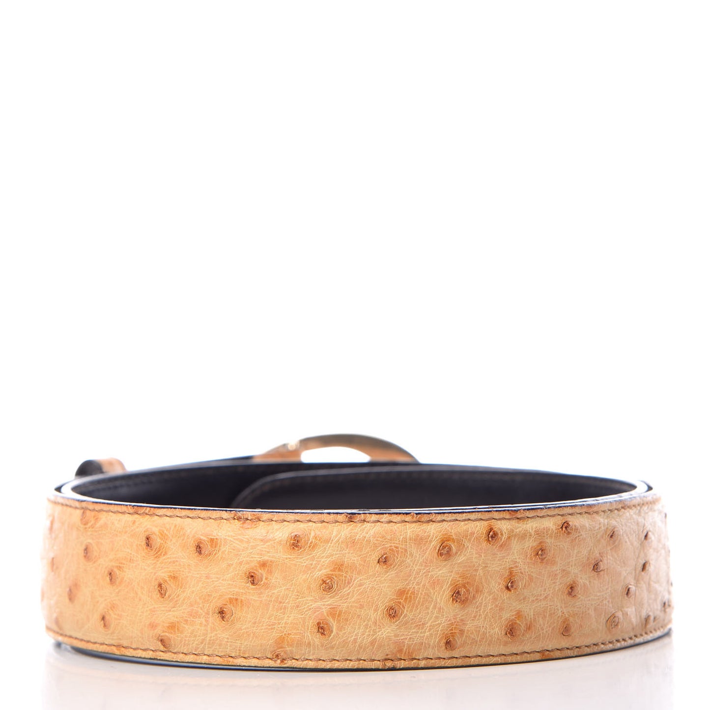 Ostrich G Buckle Belt 85 34 Tan