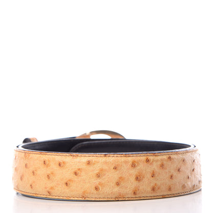 Gucci Ostrich G Buckle Belt 85 34 Tan 3 of 9