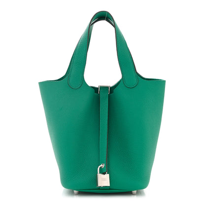 Hermes Taurillon Maurice Picotin Lock 18 PM Vert Jade 1 of 10