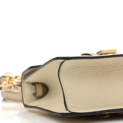 Gucci Textured Calfskin Bee Star Print Mini Sylvie Top Handle Bag Mystic White 9 of 14