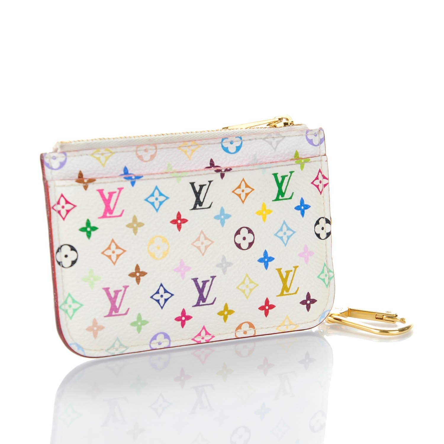 Louis Vuitton Monogram Multicolor Key Pouch White Litchi 3 of 7