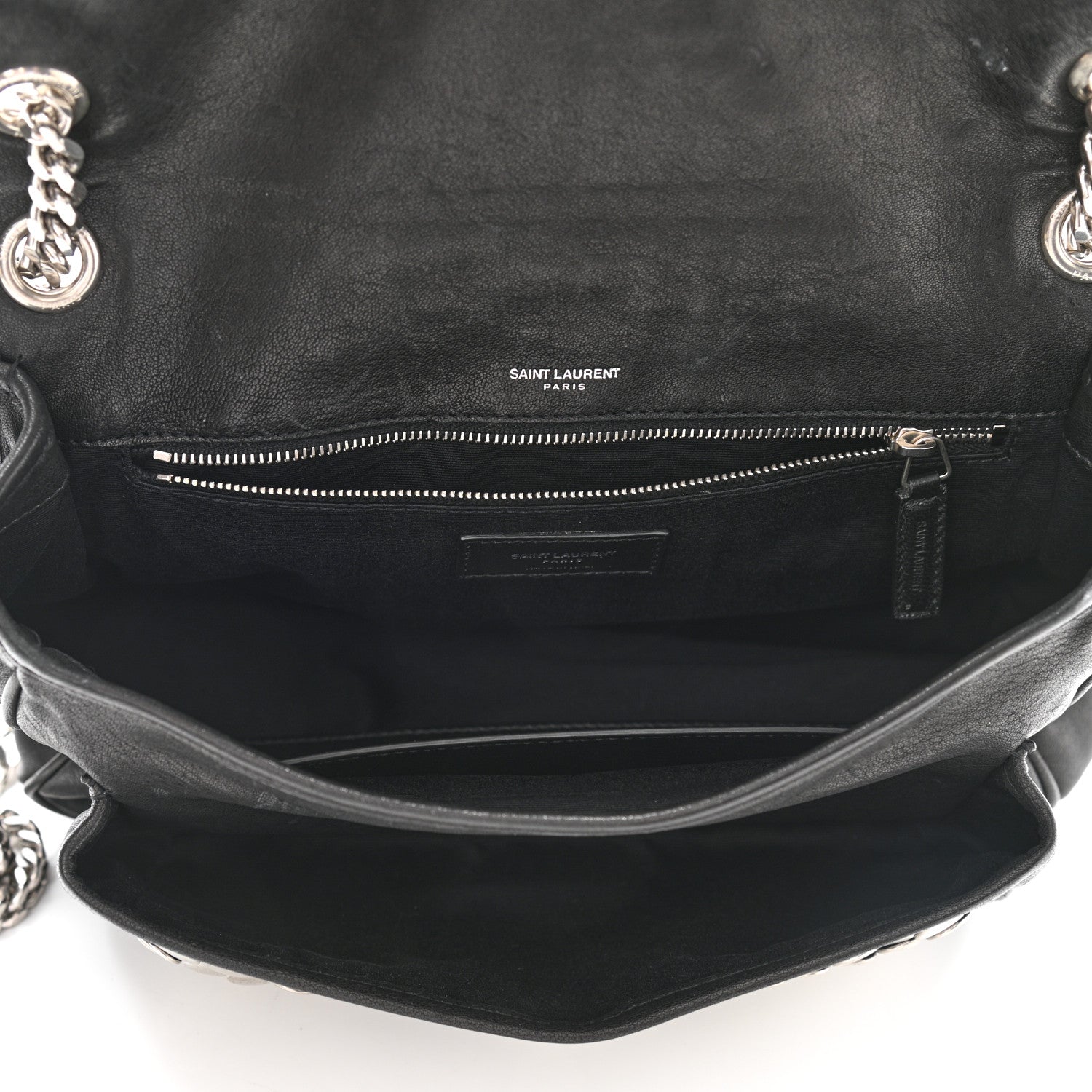 Saint Laurent Calfskin Monogram Armature Medium Niki Chain Satchel Black 5 of 13