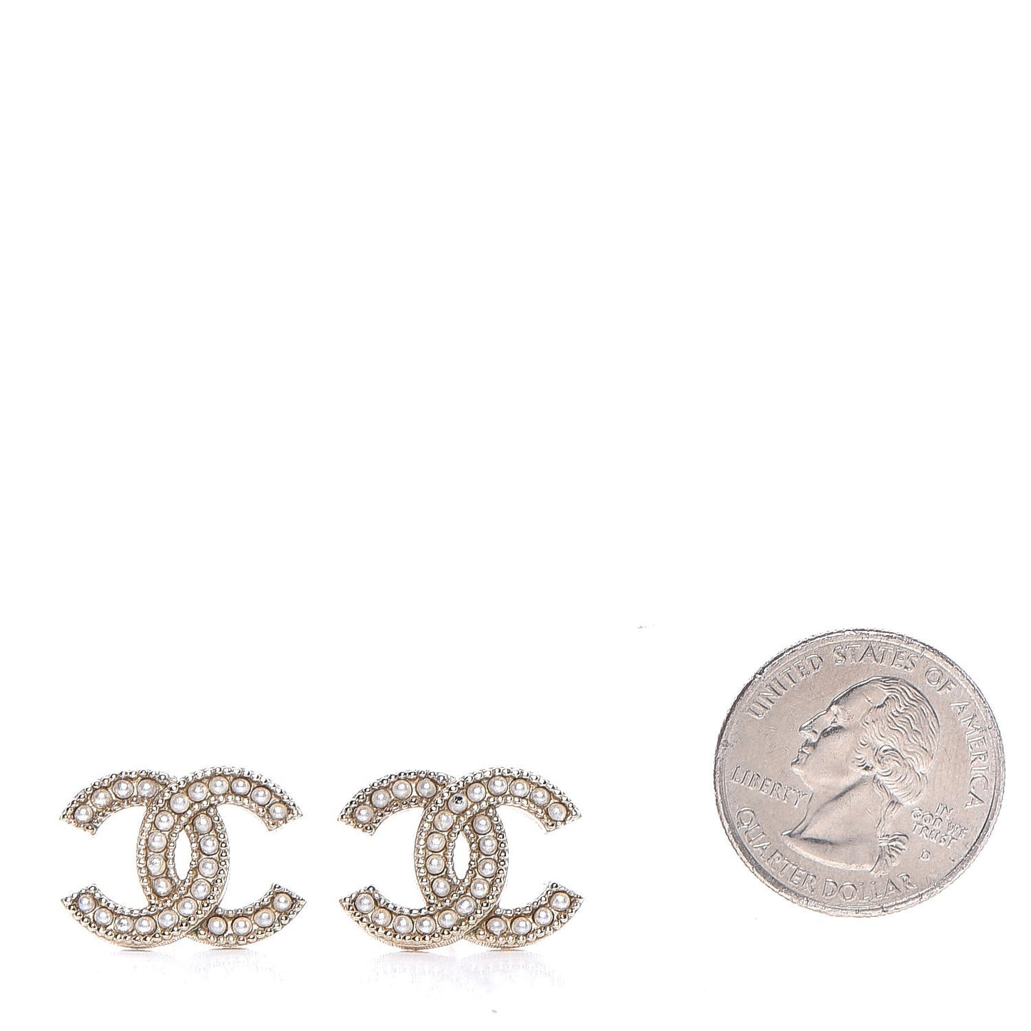 Pearl CC Earrings Gold