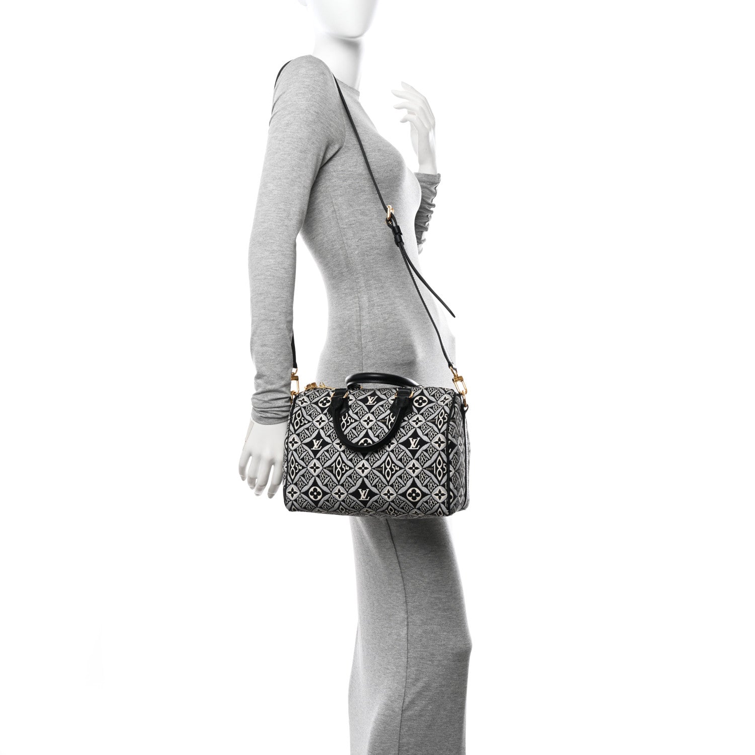 Louis Vuitton Jacquard Since 1854 Speedy Bandouliere 25 Grey 2 of 13