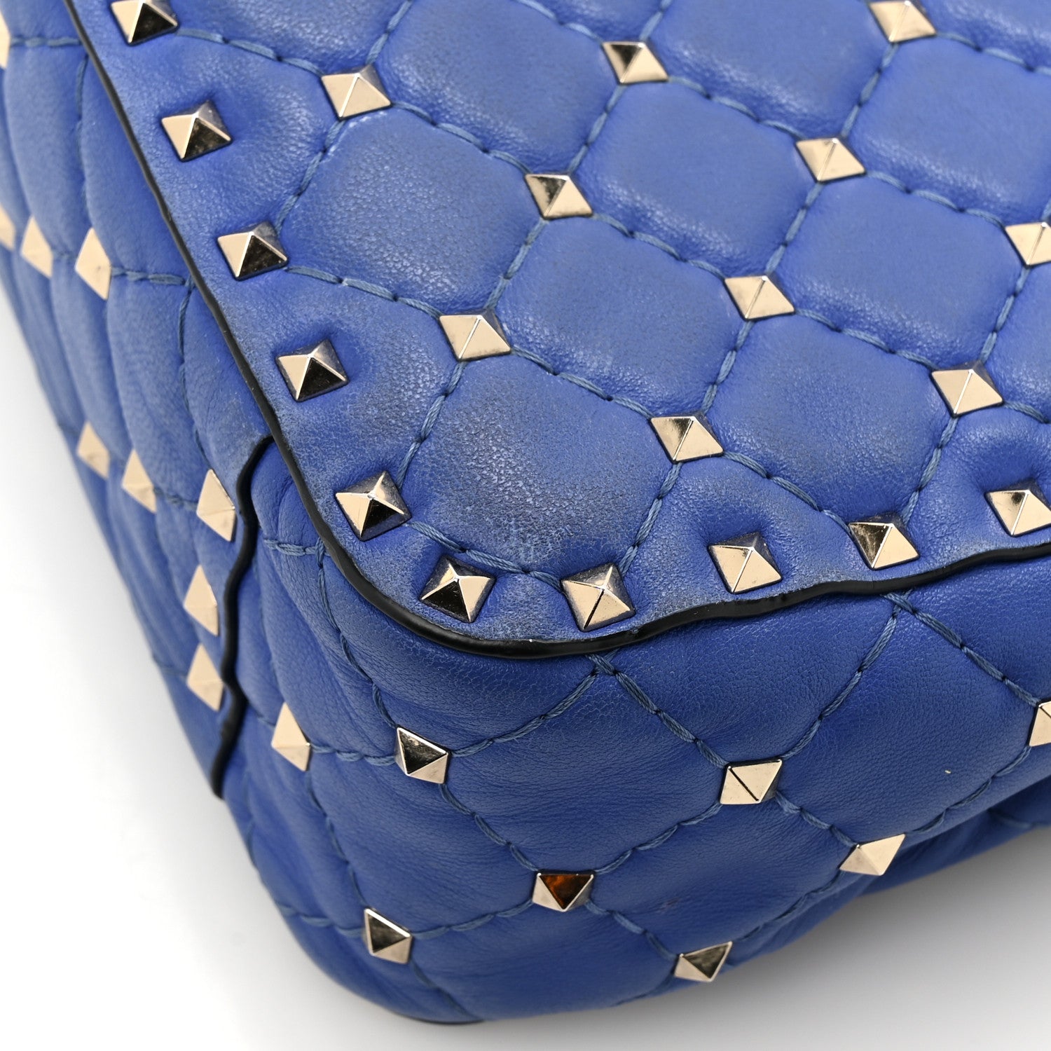 Valentino Garavani Nappa Medium Rockstud Spike Shoulder Bag Acid Blue 15 of 15