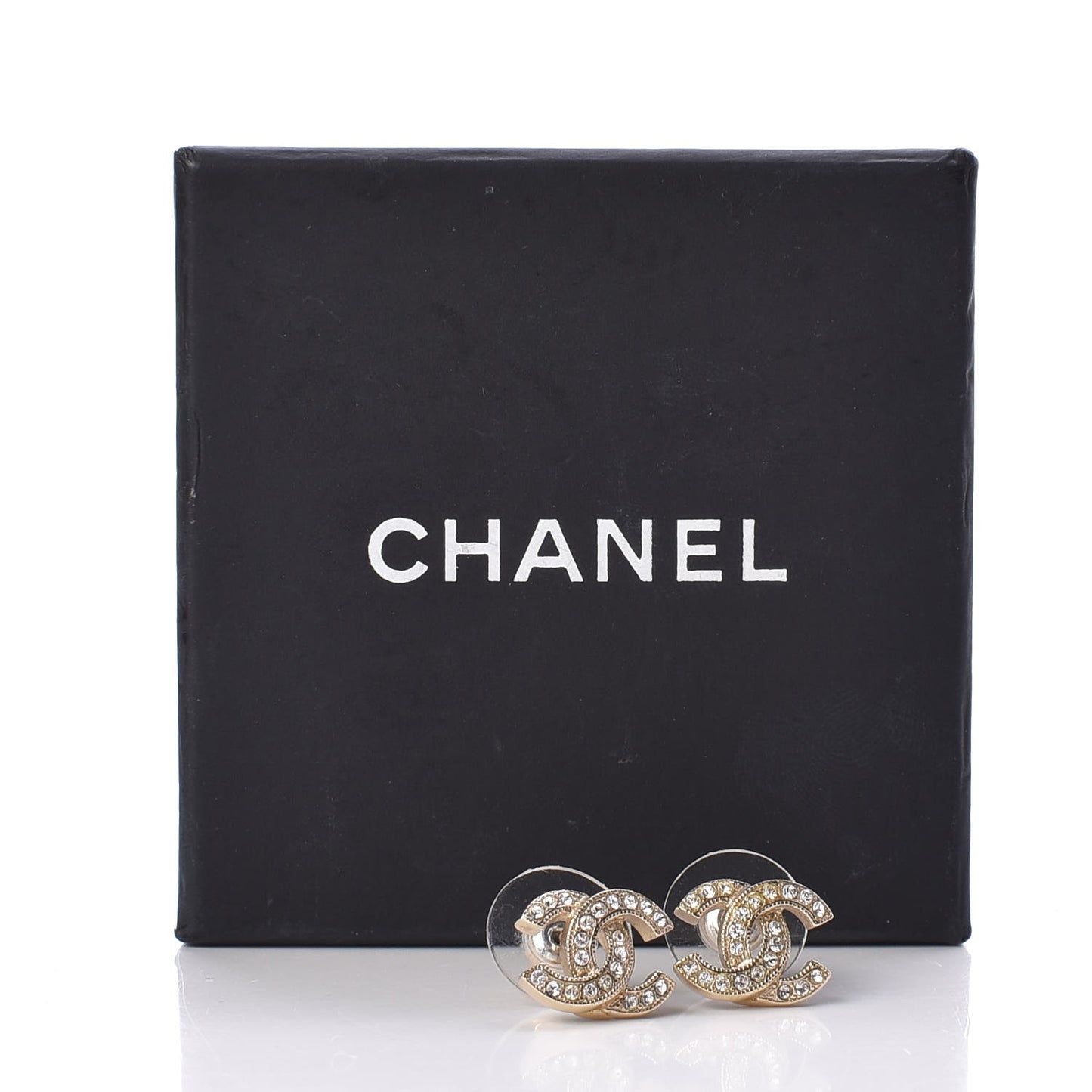 Crystal Mini CC Earrings Gold