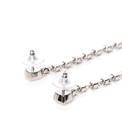 Chanel Crystal Starfall Drop Long CC Earrings Silver 2 of 4