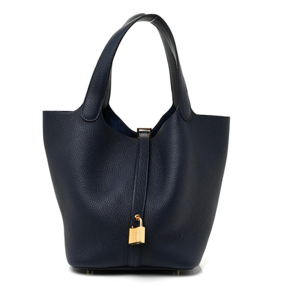 Hermes Taurillon Clemence Picotin Lock 22 MM Bleu Nuit 1 of 18