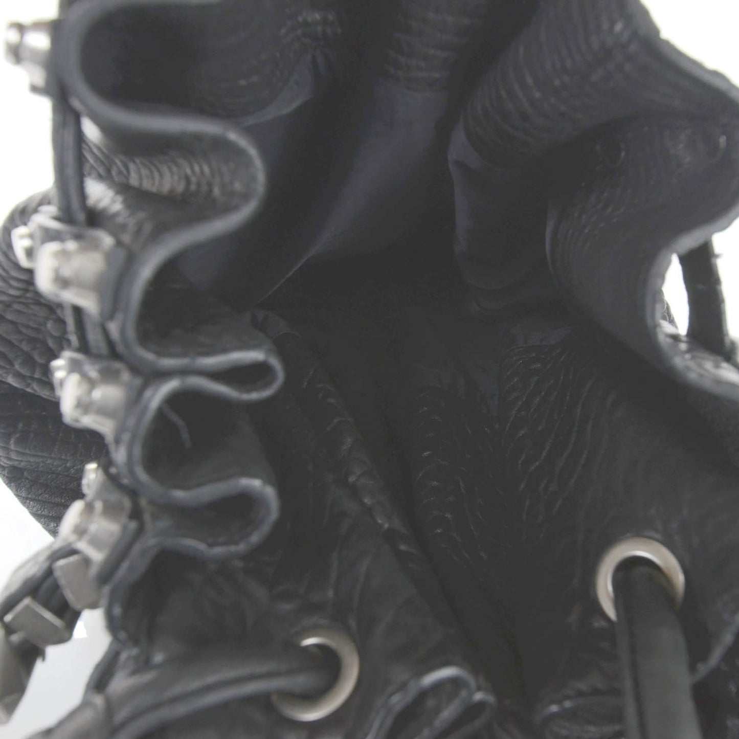 Leather Diego Bucket Bag Black