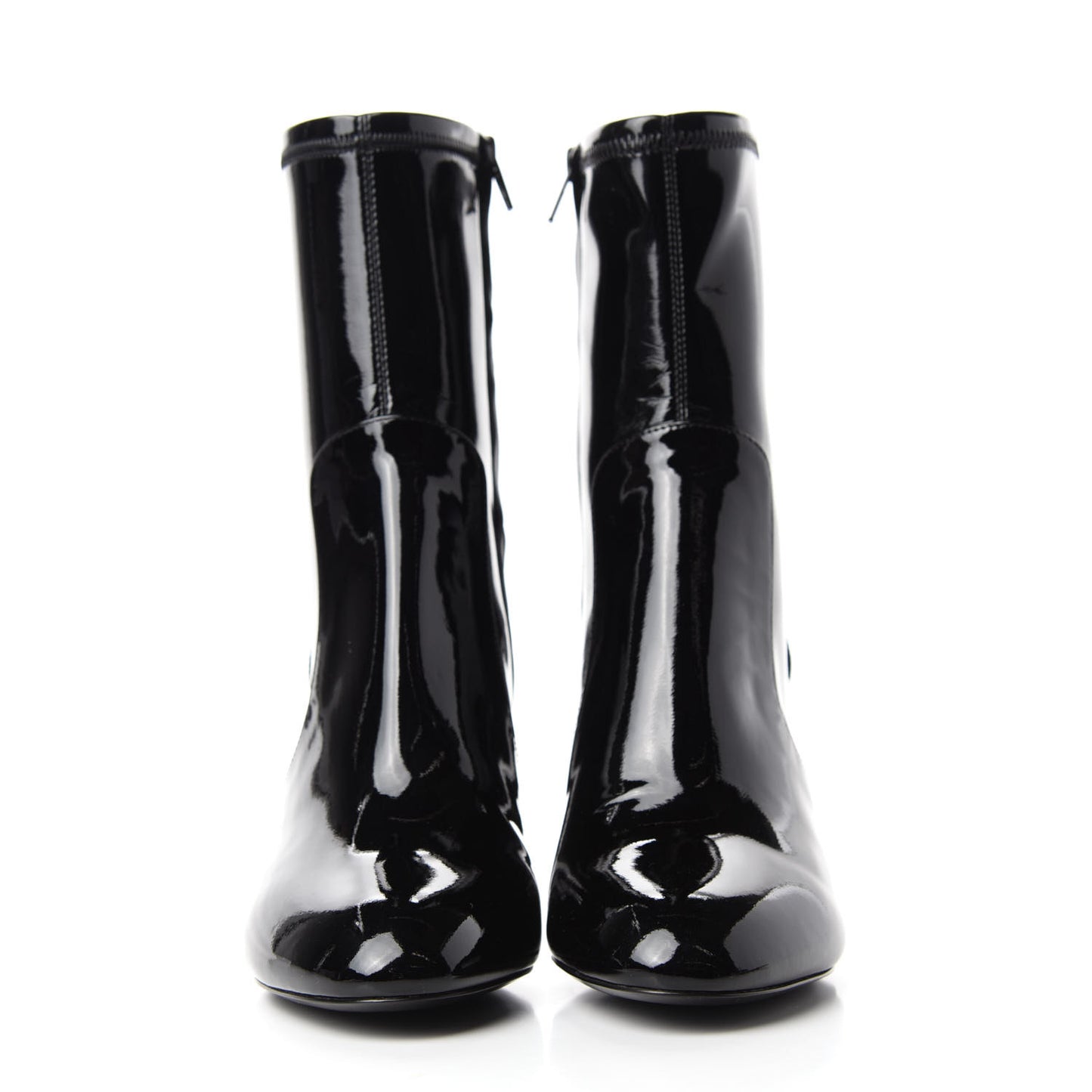 Patent Silhouette Ankle Boots 35.5 Black