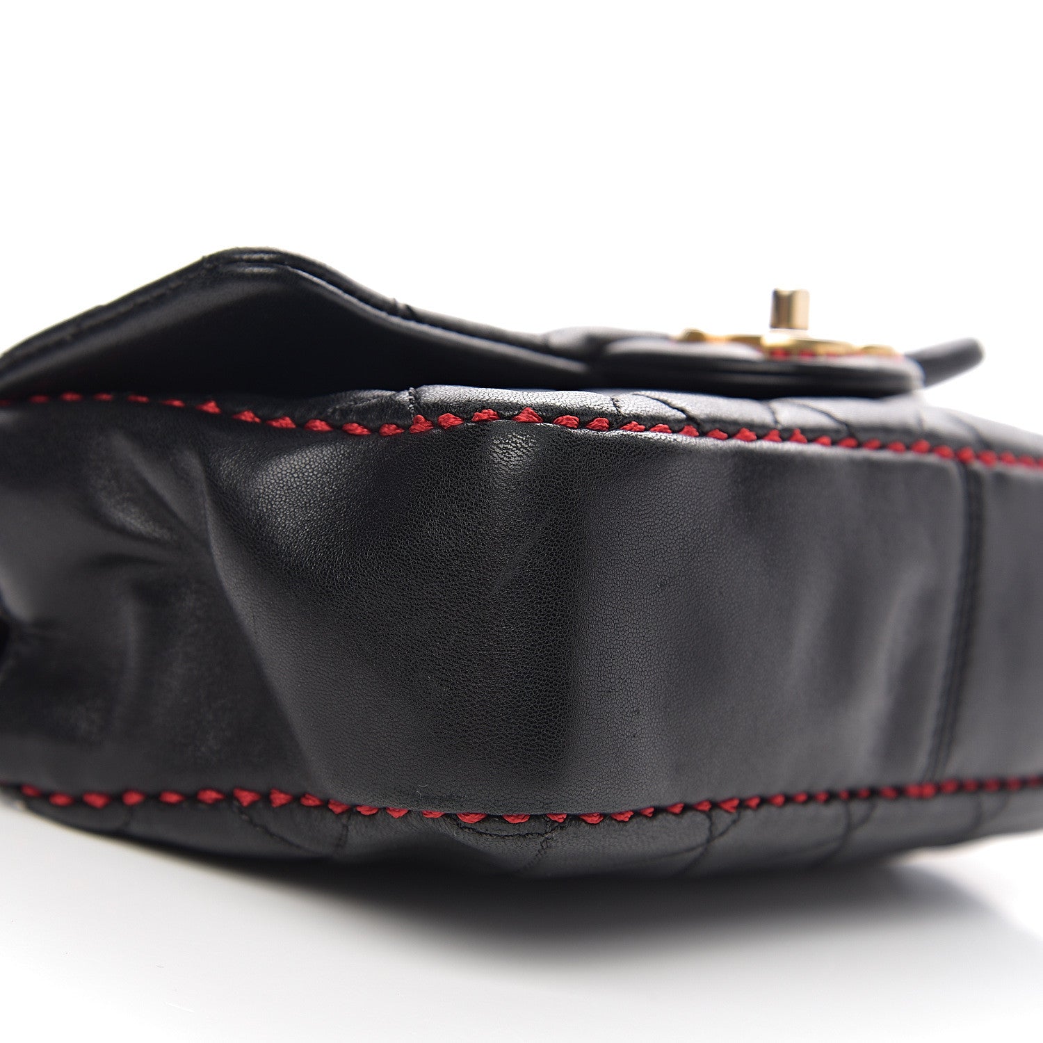 Chanel Lambskin Quilted Small Contrast Stitch Flap Black 7 of 9