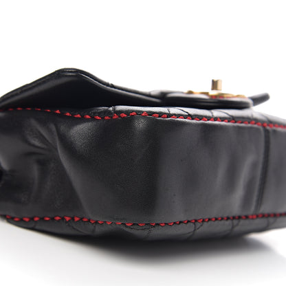 Chanel Lambskin Quilted Small Contrast Stitch Flap Black 7 of 9