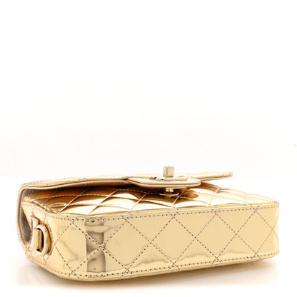 Chanel Mirror Calfskin Metallic Calfskin Quilted Hollywood Boulevard Mini Flap With Star Coin Purse Gold 5 of 12