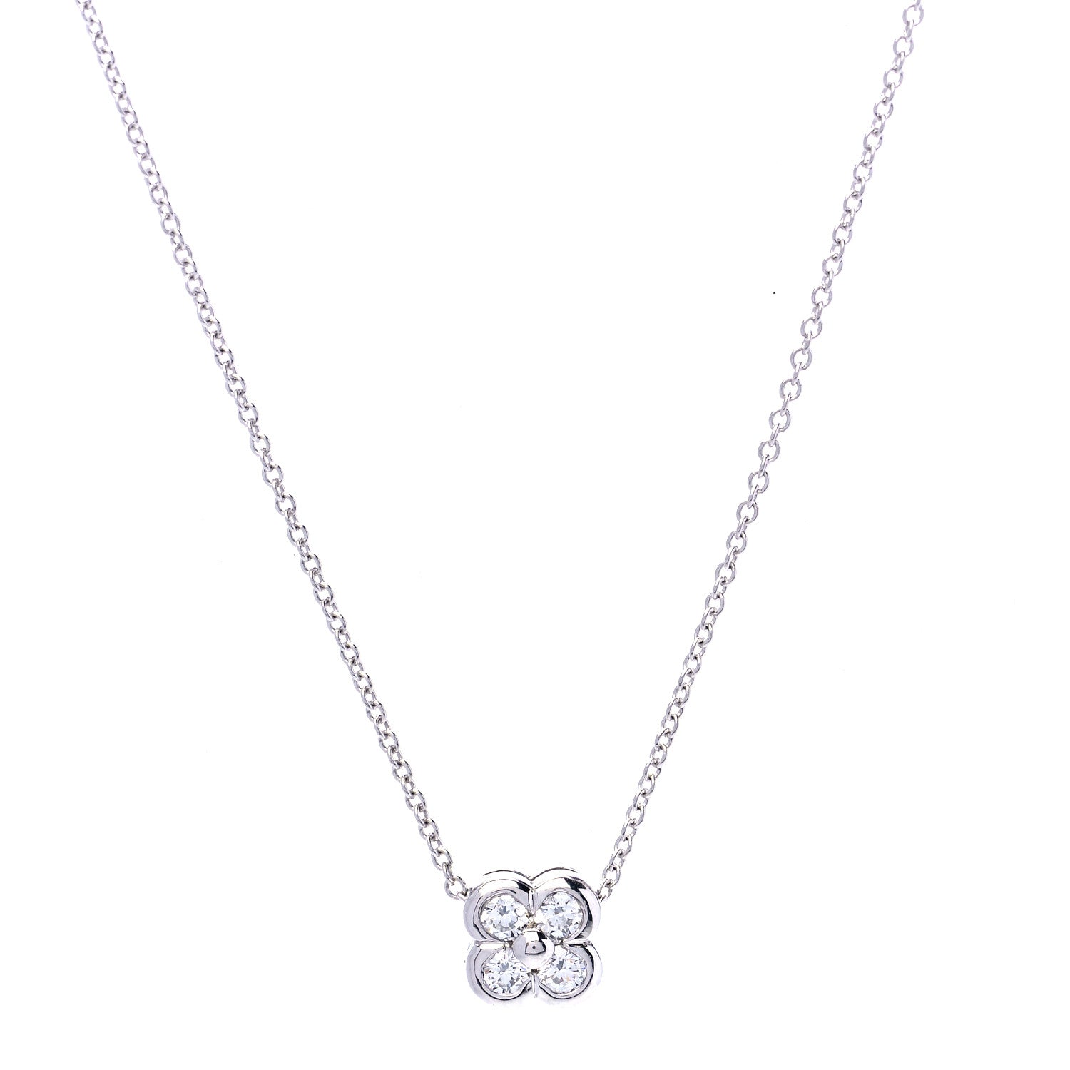 Tiffany Platinum Diamond Lace Pendant Necklace 1 of 6