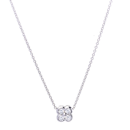 Tiffany Platinum Diamond Lace Pendant Necklace 1 of 6